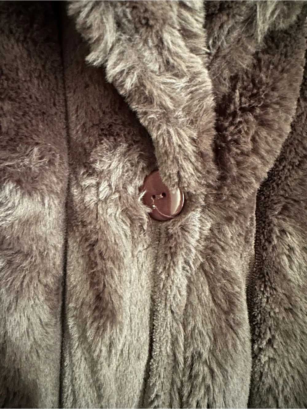 Plush Faux Fur Trench Coat - Dark Brown